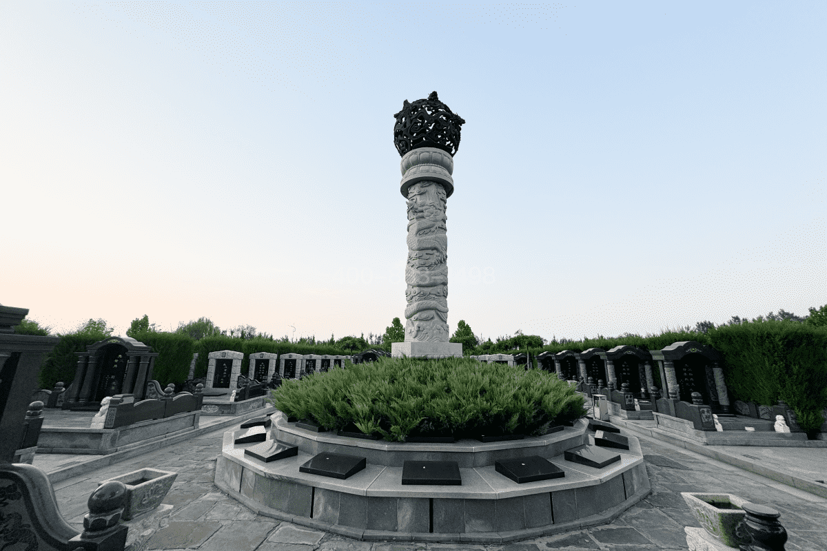 天津永安陵公墓官网墓区龙形石柱